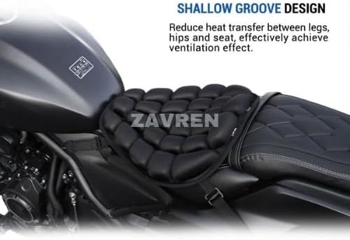 Ergonomic Air Seat Pillow with Built-in Inflator – Shock Absorbing Cushion for Motorcycles, Bikes, and Chairs – Pressure Relief for Prostate, Tailbone, and Hip Support – Portable & Breathable