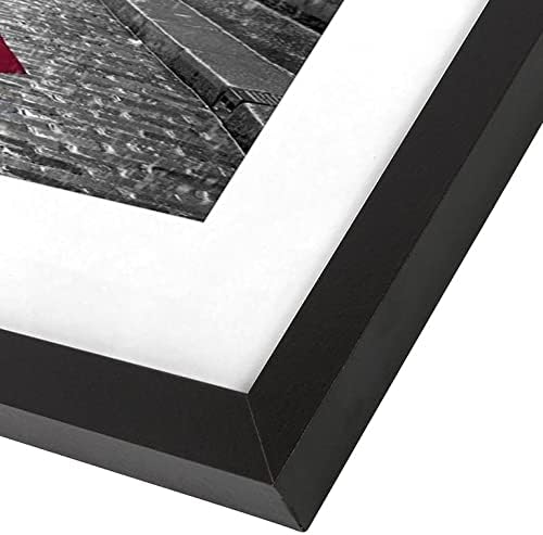 Americanflat 9x12 Picture Frame in Black - Displays 6x8 With Mat and 9x12 Without Mat - Composite Wood with Shatter Resistant Glass - Horizontal and Vertical Formats for Wall (2-Pack)