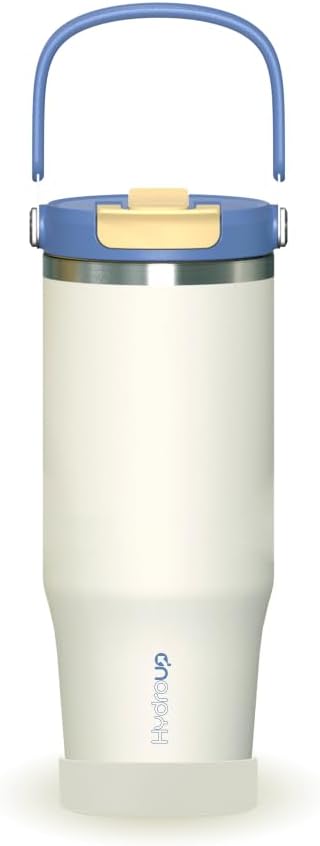 Sport Tumbler 32oz Stainless Steel Water Bottle, Vacuum Insulated with 2-in-1 Lid (Straw & Spout), Leak-Proof Reusable Travel Mug for Hot and Cold Drinks