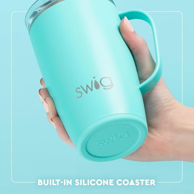 Swig Life 18oz Travel Mug, Insulated Tumbler with Handle and Lid, Cup Holder Friendly, Dishwasher Safe, Stainless Steel, Travel Coffee Cup, Nurse Gifts for Women (Scrub Life)