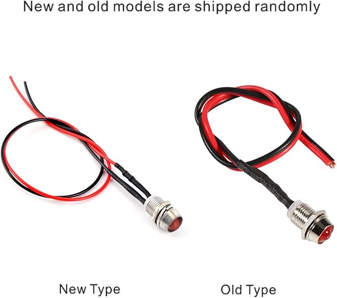 12V LED Indicator Light, 4Pcs Indicator Lamp, Panel Hole Diameter 8mm LED Panel Dash Warning Light Bulbs with Metal Shell Universal Small Replacement for Car Boat Van