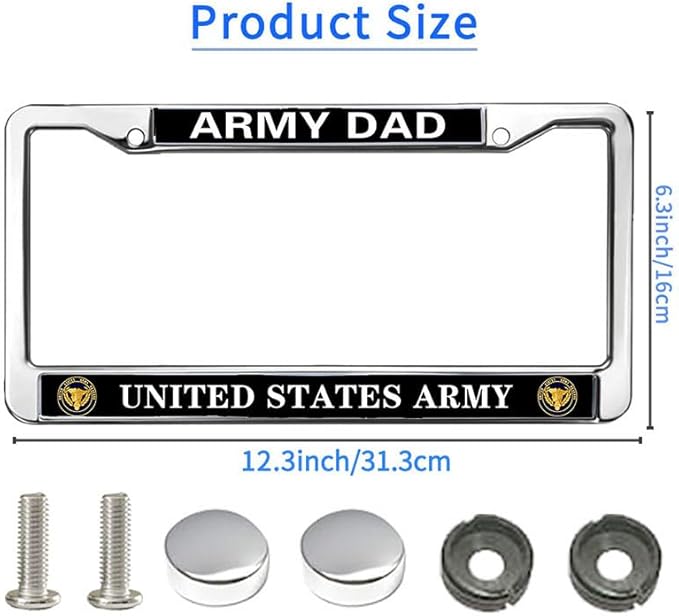 Proud Army Dad License Plate Frame Religious US Army Dad Gifts Scratch-Resistant License Plate Frame US Flag Army Dad License Plate Frame for Police
