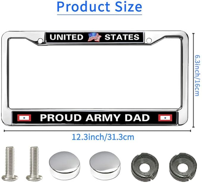 Proud Army Dad License Plate Frame Military US Army Pride Easy Installation License Plate Frame US Army Blessing License Plate Frame for Family Members