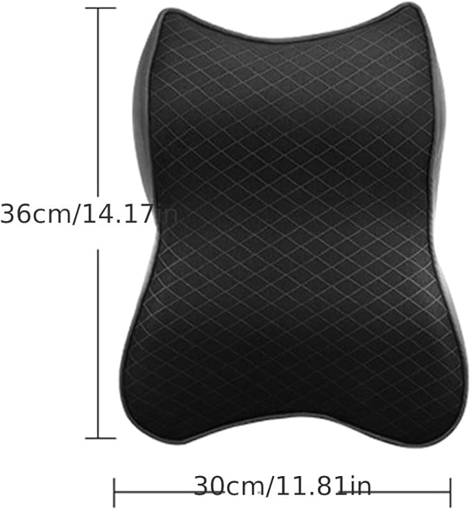 Memory Foam Car Headrest Pillow - Ergonomic Neck Support Cushion for Drivers & Passengers - Breathable Mesh Cover for Long Drives, Travel, Commuting (Black, 1-Pack)