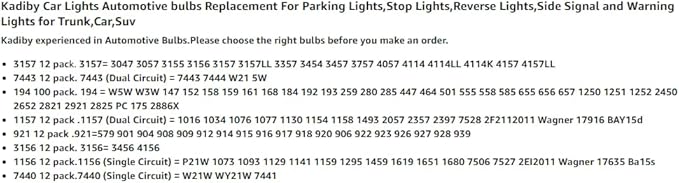(Bulk 12 pack 7440NA 7440A 7440 Amber Bulb, 7440NAll T20 WY21W 12V 21W Back-up Light/Reverse/Tail Bulbs/Turn Signal Auto Lighting Fit for RAV4 CR-V Rogue