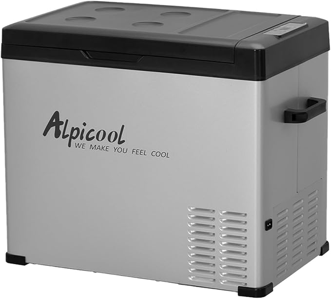 Alpicool C50 Portable Refrigerator 47 Quart(44.4Liter) 12 Volt Car Freezer for Vehicle, Truck, RV, Boat, Mini Fridge Freezer for Travel, Outdoor, Home -12/24V DC and 110-240V AC (Black and Silver)