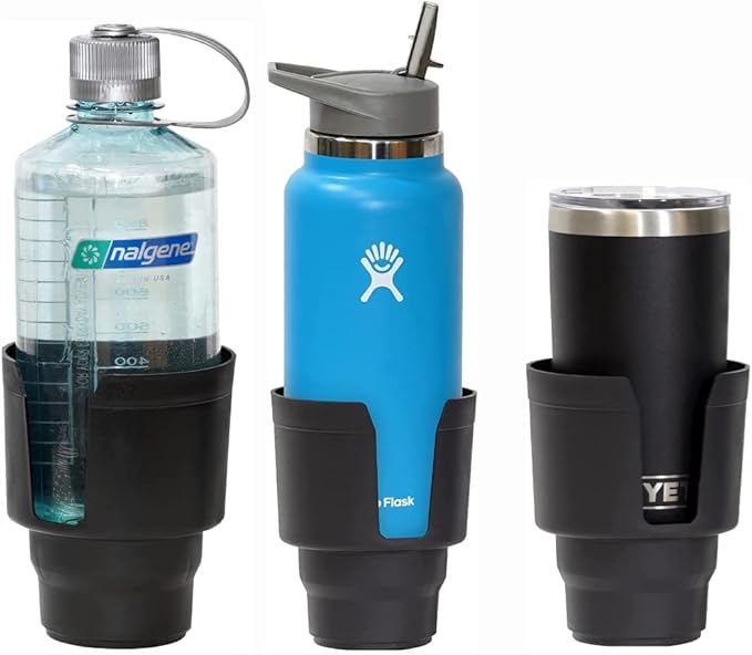 Cup Keeper Plus-2 PK W/Beverage Bands Car Cup Holder Adapter Expands to Hold Larger Beverage Containers up to 3.7" Diameter/Fits 32 oz Flasks & Water Bottles