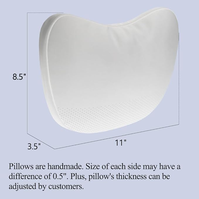 TESBEAUTY Nappa Leather Headrest Pillow 2 Packs for Tesla Neck Pillow Uniquely Designed for Tesla Model Y/3/S/X Tesla Car Neck Support Cushion for People Under 5'7" White