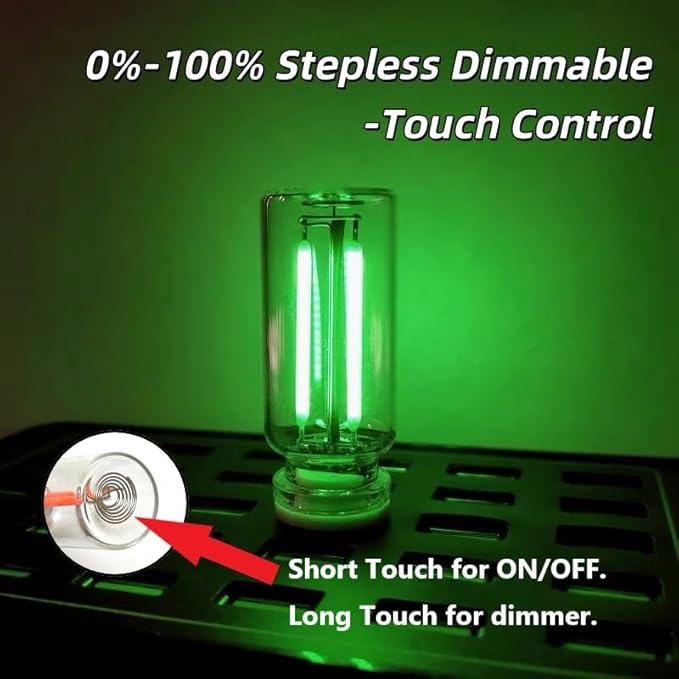 Dimmable Green USB Touch Control Led Lights for Car, Glass Led Lights Interior, Cute Interior Car Lights, Retro Led Night Light Ambient Lighting, USB Mood Lamp Bedroom, Gift for Men Women