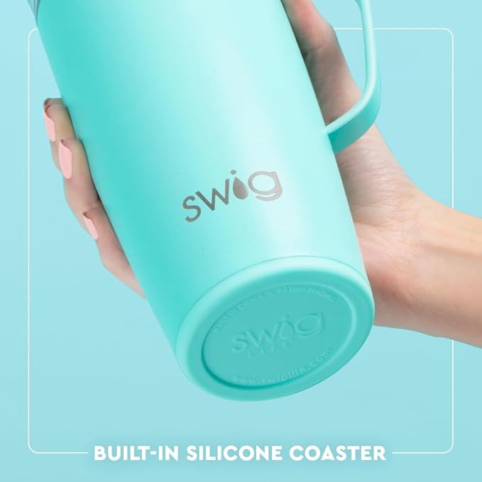 Swig Life 22oz Travel Mug, Insulated Tumbler with Handle and Lid, Cup Holder Friendly, Dishwasher Safe, Stainless Steel, Travel Coffee Cup, Insulated Mug with Lid (Moon Shine)