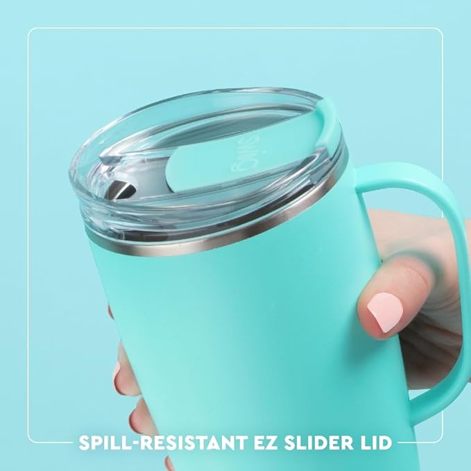 Swig Life 18oz Travel Mug, Insulated Tumbler with Handle and Lid, Travel Coffee Mug, Cup Holder Friendly, Stainless Steel 18 oz Tumbler, Reusable Insulated with Lid (Candy Crush)