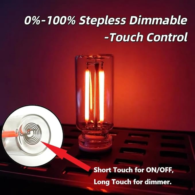 Dimmable Red USB Touch Control Led Lights For Car, Cute Red Interior Truck Lights, Retro Led Night Light Ambient Lighting, Glass USB Mood Lamp Bedroom, Car Accessories For Men Women