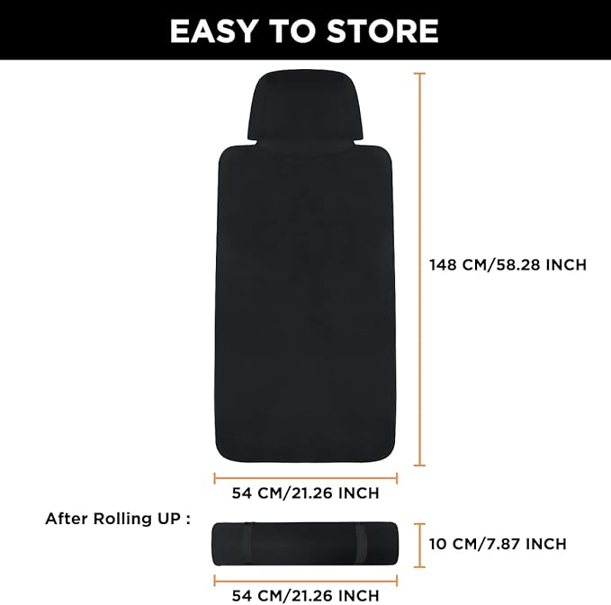Waterproof Seat Cover, 2pcs Upgraded Sweat Carseat Protector, Perfect for Universal Anti-Slip Car Truck SUV Seat, Ideal for Surfing Yoga Gym Workout, Black