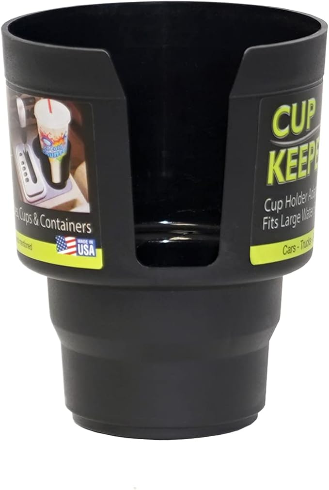 Cup Keeper Plus Car Cup Holder Adapter Expands to Hold Larger Beverage Containers up to 3.7" Diameter- 2 Pack/Fits 32 oz Hydro Flask, Yeti, Nalgene Water Bottles