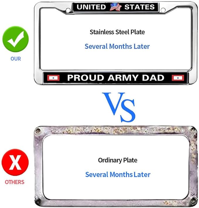 Proud Army Dad License Plate Frame Military US Army Pride Easy Installation License Plate Frame US Army Blessing License Plate Frame for Family Members