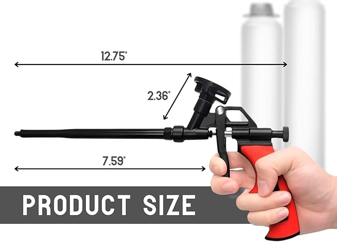 Pack of 4 Spray Expanding Foam Gun - Red Foam Dispensing Gun Long Foam Adhesive Gun Dispenser for Filling Sealing and Insulating Small Gaps