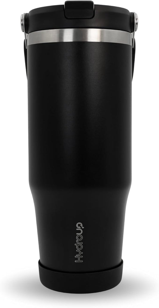 Sport Tumbler 32oz Stainless Steel Water Bottle, Vacuum Insulated with 2-in-1 Lid (Straw & Spout), Leak-Proof Reusable Travel Mug for Hot and Cold Drinks