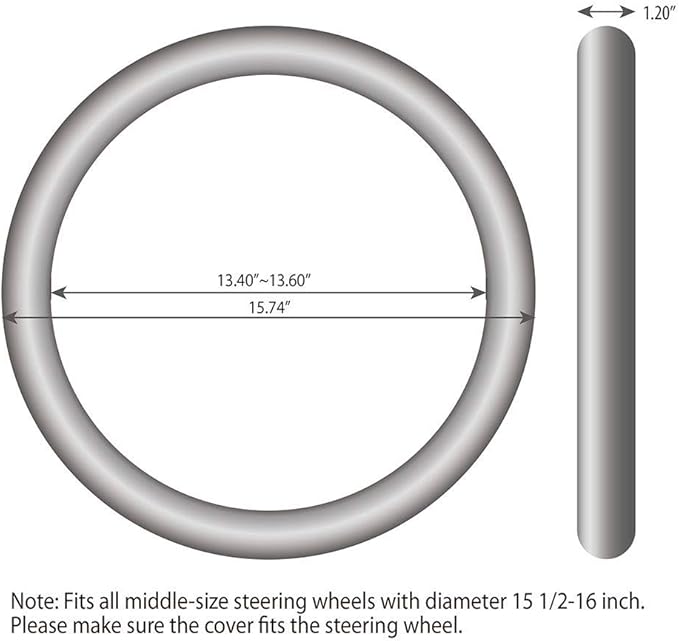 Elantrip Steering Wheel Cover Leather 15 1/2 to 16 inch Universal Large Soft Grip Breathable for Car Truck SUV Jeep Anti Slip Beige