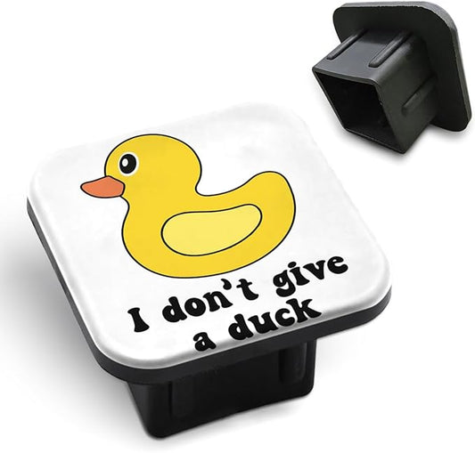 Funny Duck Hitch Receiver Cover 2" I Don't Give A Duck Happy Logo Cartoon Animal Trailer Hitch Cover Tube Cap Rubber Universal 2 Inch Receiver Plug Insert for Trucks Cars