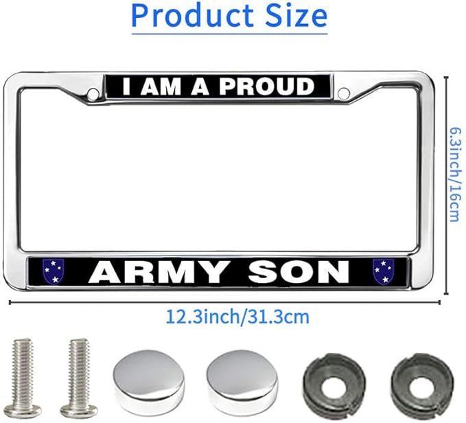 Proud Army Son License Plate Frame US Army Pride Rust-Proof License Plate Frame United States Army