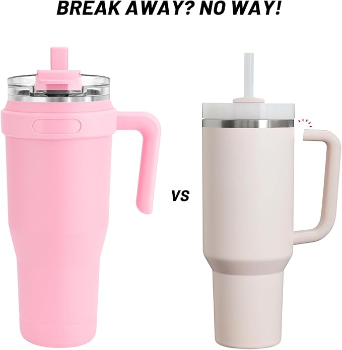 Zukro 50 oz Tumbler With Handle and Flip Straw, Triple-wall Insulated Stainless Steel Cup with 2-in-1 Sip/Straw Lid, Large Leak Proof Travel Mug, Fit in Cup Holder, Keeps Cold 34 Hours, Bluewave