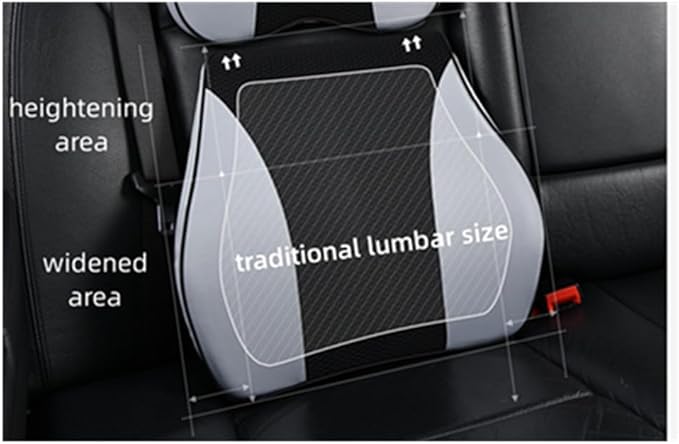 Memory Foam Waist Support Pillow Middle/Lower Back Support pad is Used for car Seats, Office Chairs, Lounge Chairs, etc (Black)