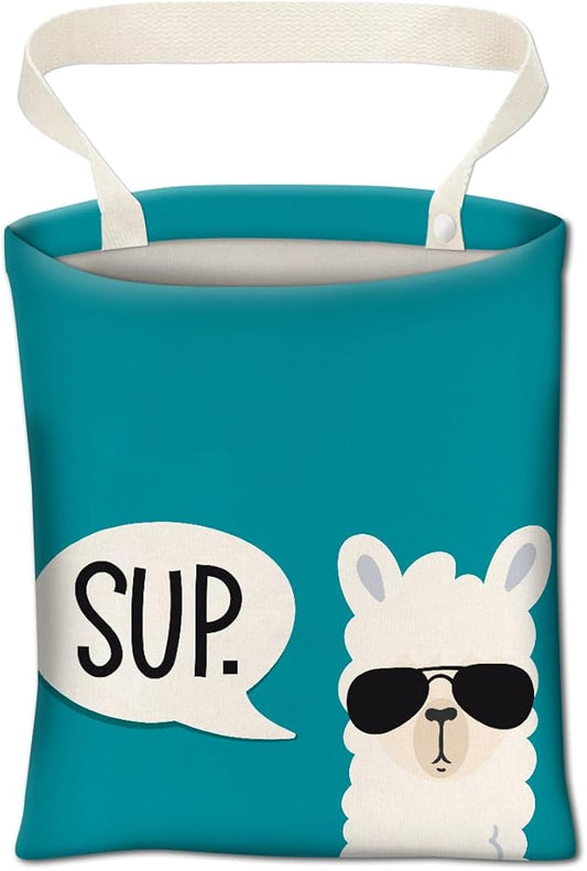 Cute Car Trash Bag, Hanging Car Organizer, 5L Capacity, Turquoise