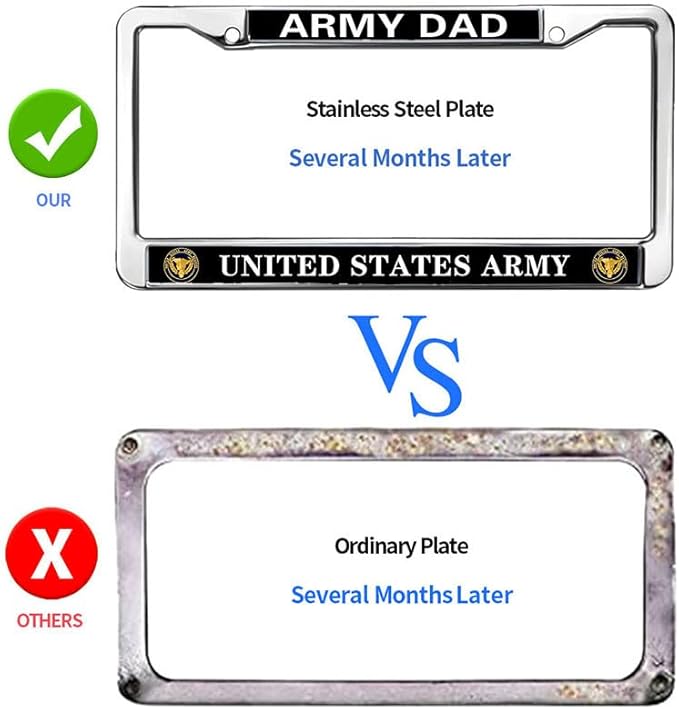 Proud Army Dad License Plate Frame Religious US Army Dad Gifts Scratch-Resistant License Plate Frame US Flag Army Dad License Plate Frame for Police