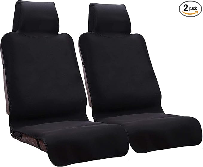 Waterproof Seat Cover, 2pcs Upgraded Sweat Carseat Protector, Perfect for Universal Anti-Slip Car Truck SUV Seat, Ideal for Surfing Yoga Gym Workout, Black