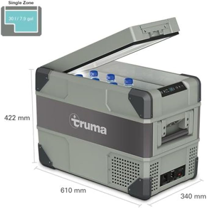 Truma C30 Portable Refrigerator/Freezer (8 Gal/32 QT): Single Zone 12/24V DC & 110V AC Power | Multi-Use for Car, Truck, RV, Events, Travel | Digital Display, App Control | Temp Range: -8°F to 50°F