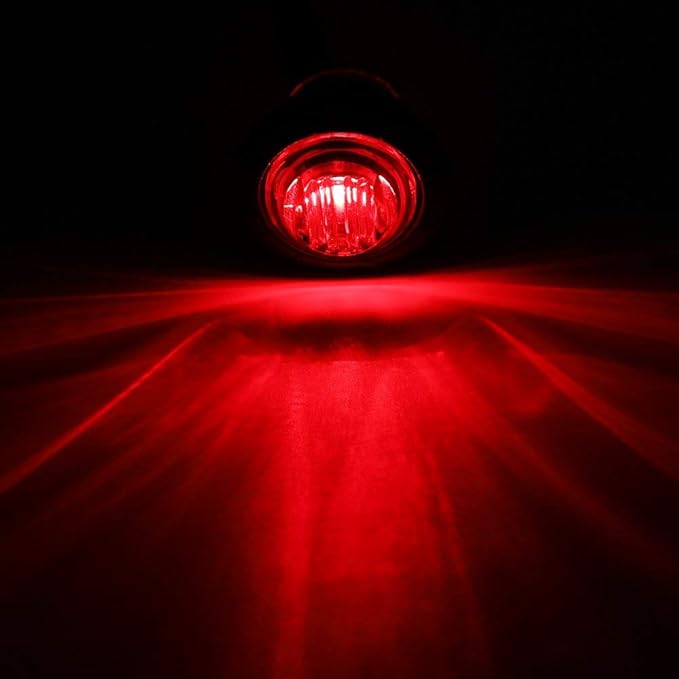 100Pcs 3/4 Inch Red 3 LED Marker lights, LED trailer Marker Light, LED Clearance Bullet Side Marker Light, Turn Signal Identification Indicator Light for Trailer Truck RV Car Bus Van