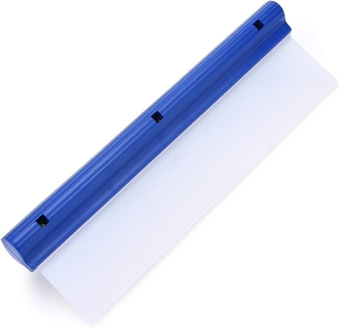 Car Squeegee 12 Inch Flexible T-Bar Water Blade Silicone Squeegee for Car or Home Glass Blue Handle