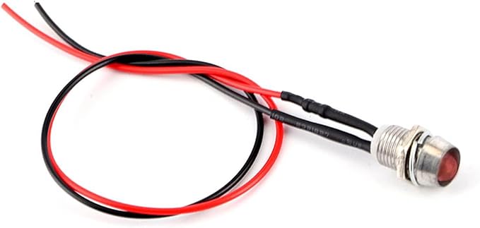 12V LED Indicator Light, 4Pcs Indicator Lamp, Panel Hole Diameter 8mm LED Panel Dash Warning Light Bulbs with Metal Shell Universal Small Replacement for Car Boat Van