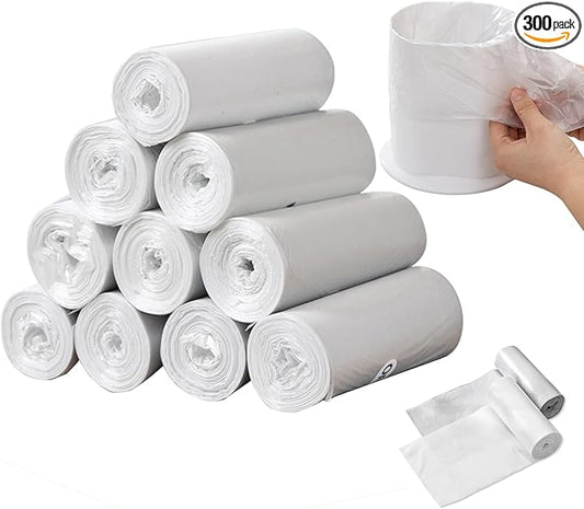 Mini Strong Trash Bags, 0.5 Gal Small Garbage Bags for Desktop Mini Trash Can, 300 Counts, White