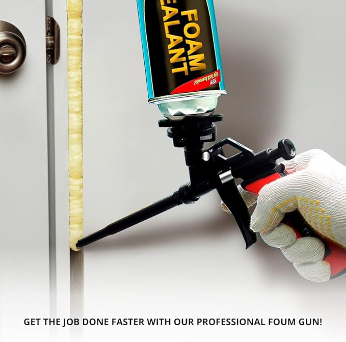 Pack of 4 Spray Expanding Foam Gun - Red Foam Dispensing Gun Long Foam Adhesive Gun Dispenser for Filling Sealing and Insulating Small Gaps