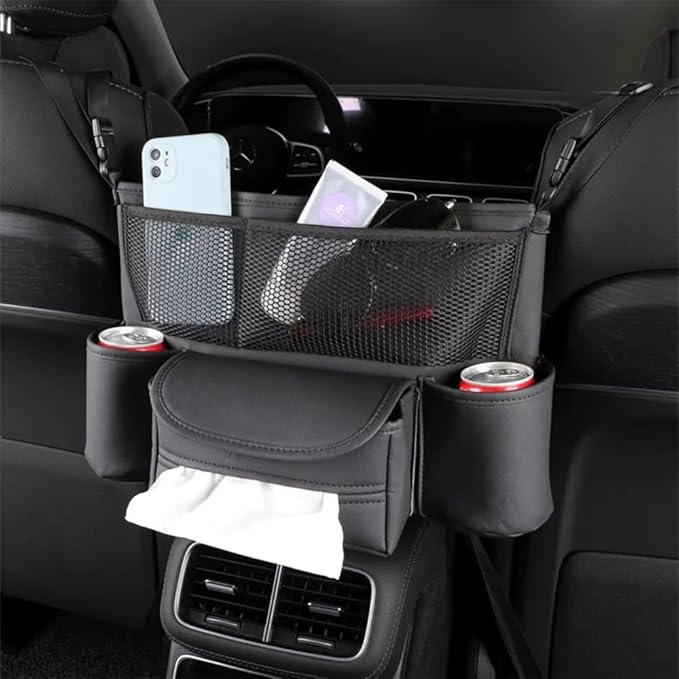 Central Control Storage Bag, Car Seat Organizer with Mesh Pocket