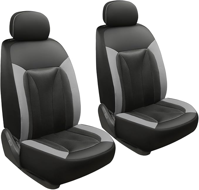 GIANT PANDA 2-Pack Front Mesh Car Seat Covers Custom Fit Toyota Tacoma 2016 2017 2018 2019 2020 2021 2022 2023 2024 2025 Double & Crew Cab SR, SR5, Limited, TRD Pro, TRD Sport, TRD Off-Road(Grey/Gray)