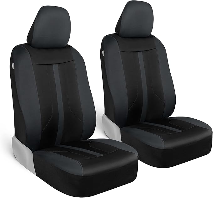 Motor Trend (2 Car Seat Covers for Front Seats with (2) Trimmable Car Floor Mats – Universal Fit Auto Accessories for Cars, Trucks, SUVs, Vans – Interior Protection and Vehicle Interior Shield Combo