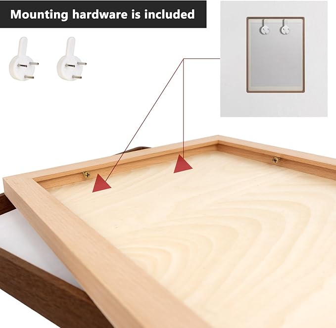 Natural Wood Photo Frames Inspired Tabletop Picture Frame with Mat, Vertical or Horizontal Display (Walnut, 18x24 matted to 16x20)