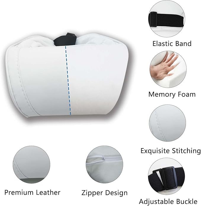 Car Neck Pillow for Tesla Model 3 Model Y Model S Model X Cybertruck Accessories Memory Foam Ergonomic Design Comfortable Headrest Cushion, 1 Piece, White