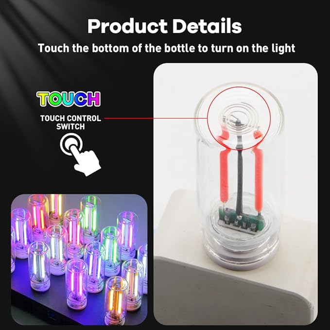 2Pcs Car USB Night Light, Touch Adjustment LED Ambient Lighting Plug in USB Automotive Night Lamps, Mini LED Bulb for Car, Camping, Holiday, Decoration, Bedroom, Party(Red)