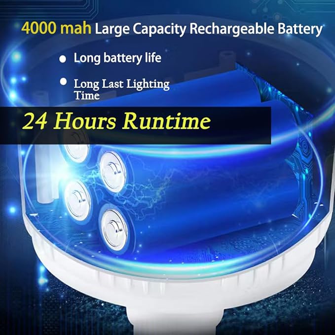 Solar Lamp Camping LED Tent Lights Remote Control 4000mah 5 Mode USB Rechargeable Portable Waterproof Lantern Blub Hanging Hook for Indoor Home Outdoor Emergency Courtyard Power Outage 2 Pack