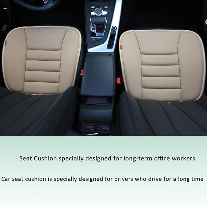 Car Seat Cushion Pad for Driving Seat Cushions for Office Chairs/Truck Memory Foam Seat Cushion Comfortable and Durable,Khaki