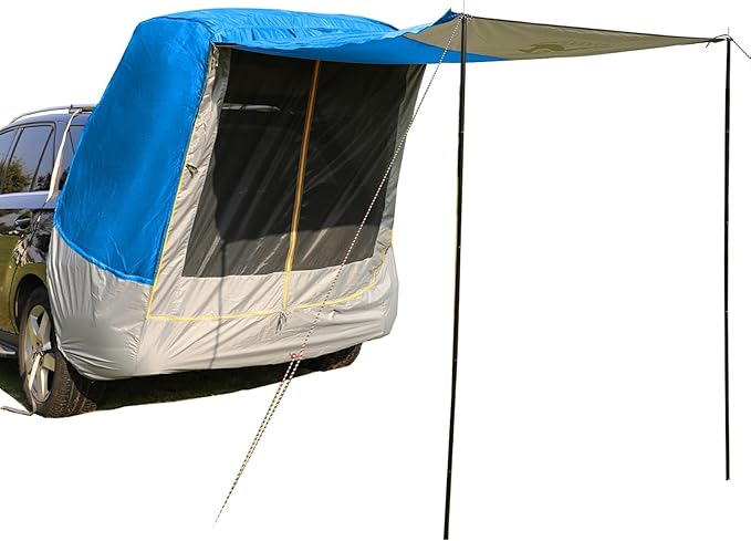 SUV Tent Car Awning, UPF 50++ with Portable Waterproof Storage Bag, Tear-Resistant, Large Space, Good Vision, Smooth Ventilation, Suitable for Outdoor Beach Camping Auto Canopy Shade…