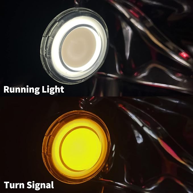 1157 Front LED Turn Signal Lights Running Blinker Fit for Harley Dyna Softail Touring Street Glide Road Glide Road King Sportster Iron 883 1986-2024