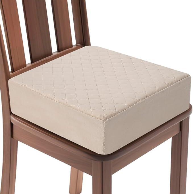 16x16x5 Medium-Soft Memory Foam Seat Cushion for Home, Office, Car, Wheelchair – Plush Comfort & Joint Pain Relief – Washable Velvety Cover with Waterproof Layer & Non-Slip Base – Beige