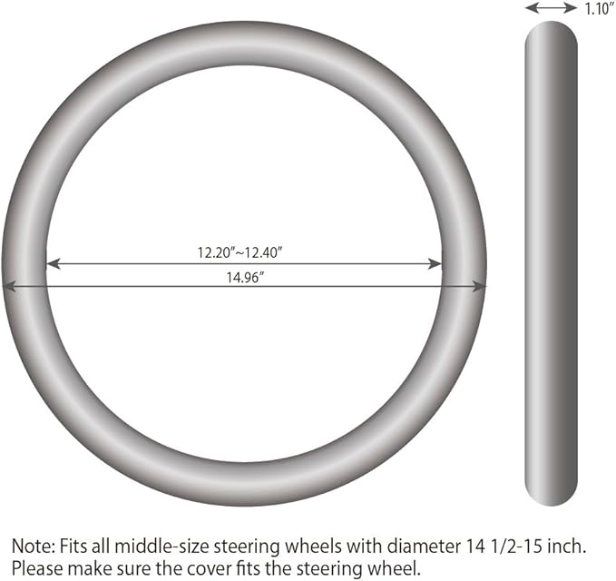 Elantrip Sport Leather Steering Wheel Cover 14 1/2 inch to 15 inch Universal, Padded Soft Grip Breathable for Car Truck SUV Jeep, Anti Slip Odorless Black and Beige