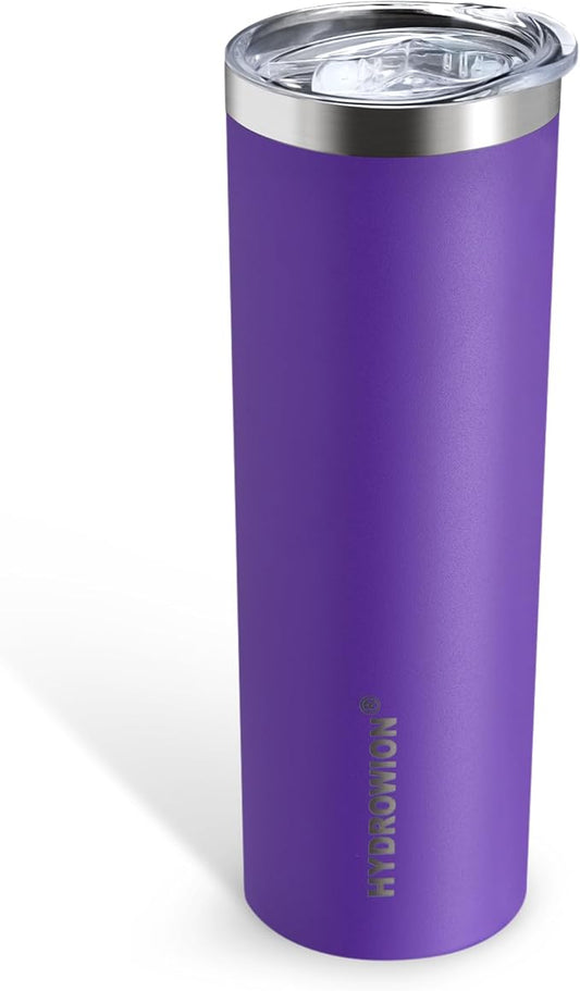 HYDROWION Triple-Insulated Tumblers - Stainless Steel with Lid and Straw, 20 oz Water Bottle, Stainless Steel Cups, Coffee Travel Mug for Home & Office Violet