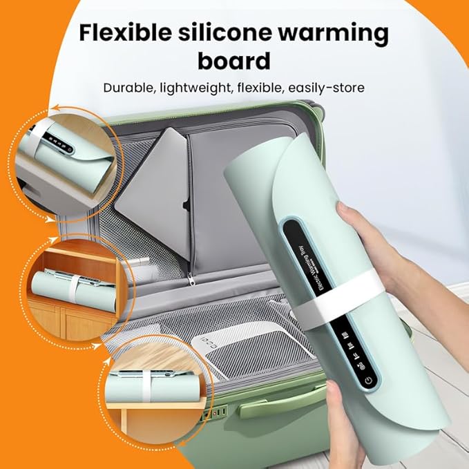 Electric Warming Tray with 3 Adjustable Temperature, Foldable Warming Mat for Food Features Full Surface Heating & Portable, Food Warmer for Buffet Party, Gatherings, Daily Use