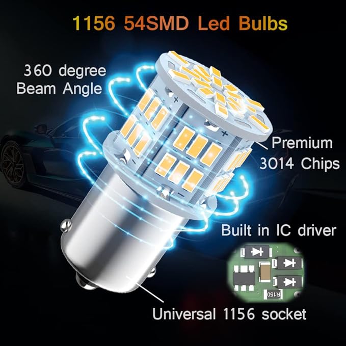1156 Led Bulb Reverse Light, 1141 1003 7506 BA15S Bulbs, Used for Truck Car Backup Lights, Tail Parking Lights,Camper Trailer RV Interior Light, 2pcs Warm White